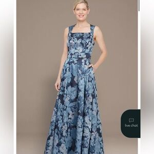Alex Evenings Navy Floral A Line Mother of the Groom/Bride Dress